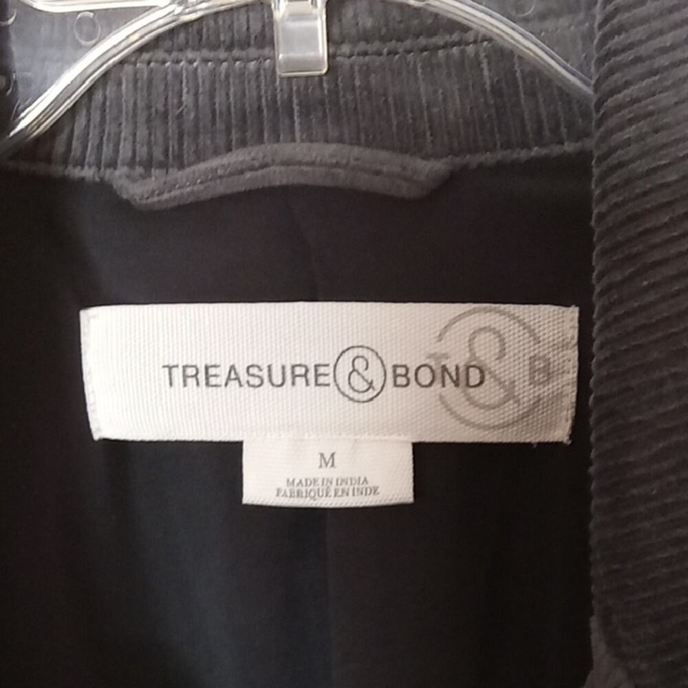 Treasure & Bond Women's Size Medium Charcoal Corduroy Blazer. Academia, Office - Picture 2 of 9